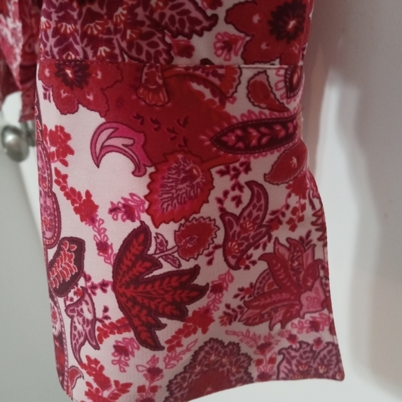 Ninety Long sleeve paisley blouse contrasting striped cuffs - Picture 4 of 7